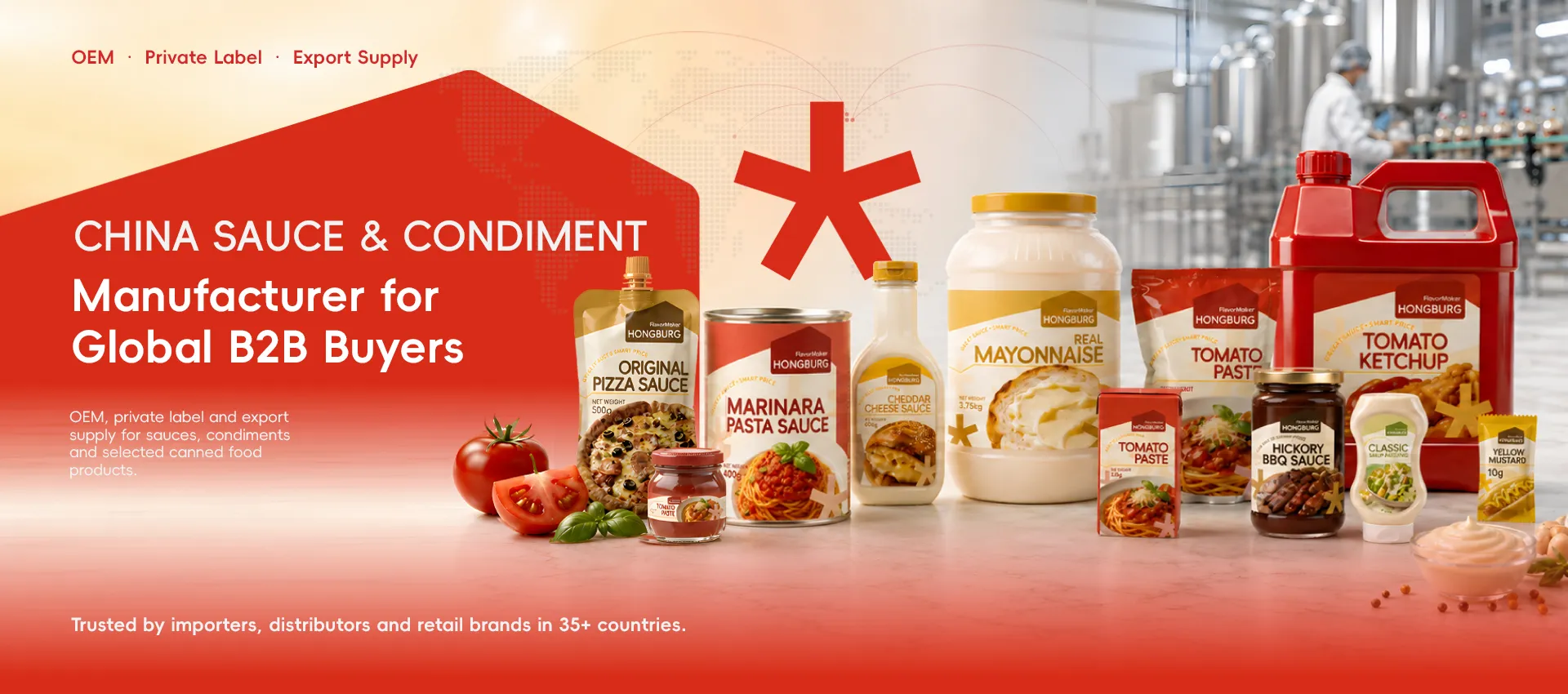 Fabricante de molhos e condimentos na China para compradores B2B globais