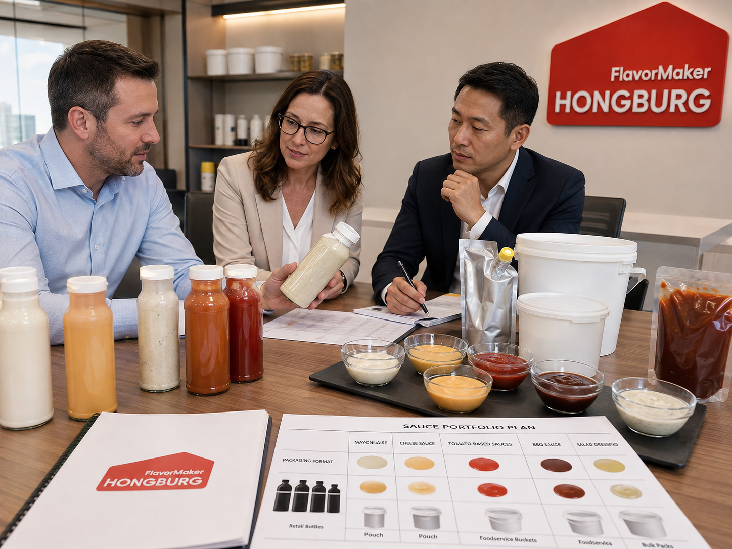 Guia de portfólio de produtos de molhos para distribuidores de alimentos