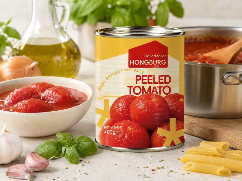 Tomates pelados enlatados premium para cozinhar e molhos
