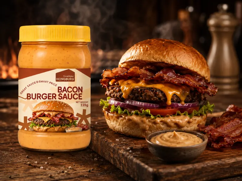 Molho de hambúrguer com bacon rico e esfumaçado