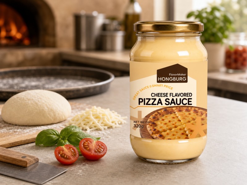 Molho de pizza com sabor de queijo cremoso espesso