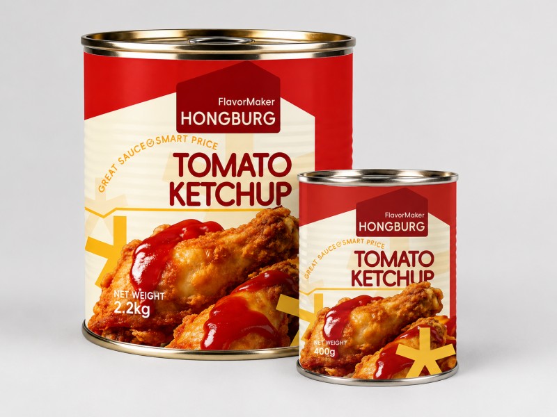 Ketchup de tomate em lata